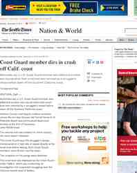 Coast Guard member dies in crash off Calif: Seattle Times